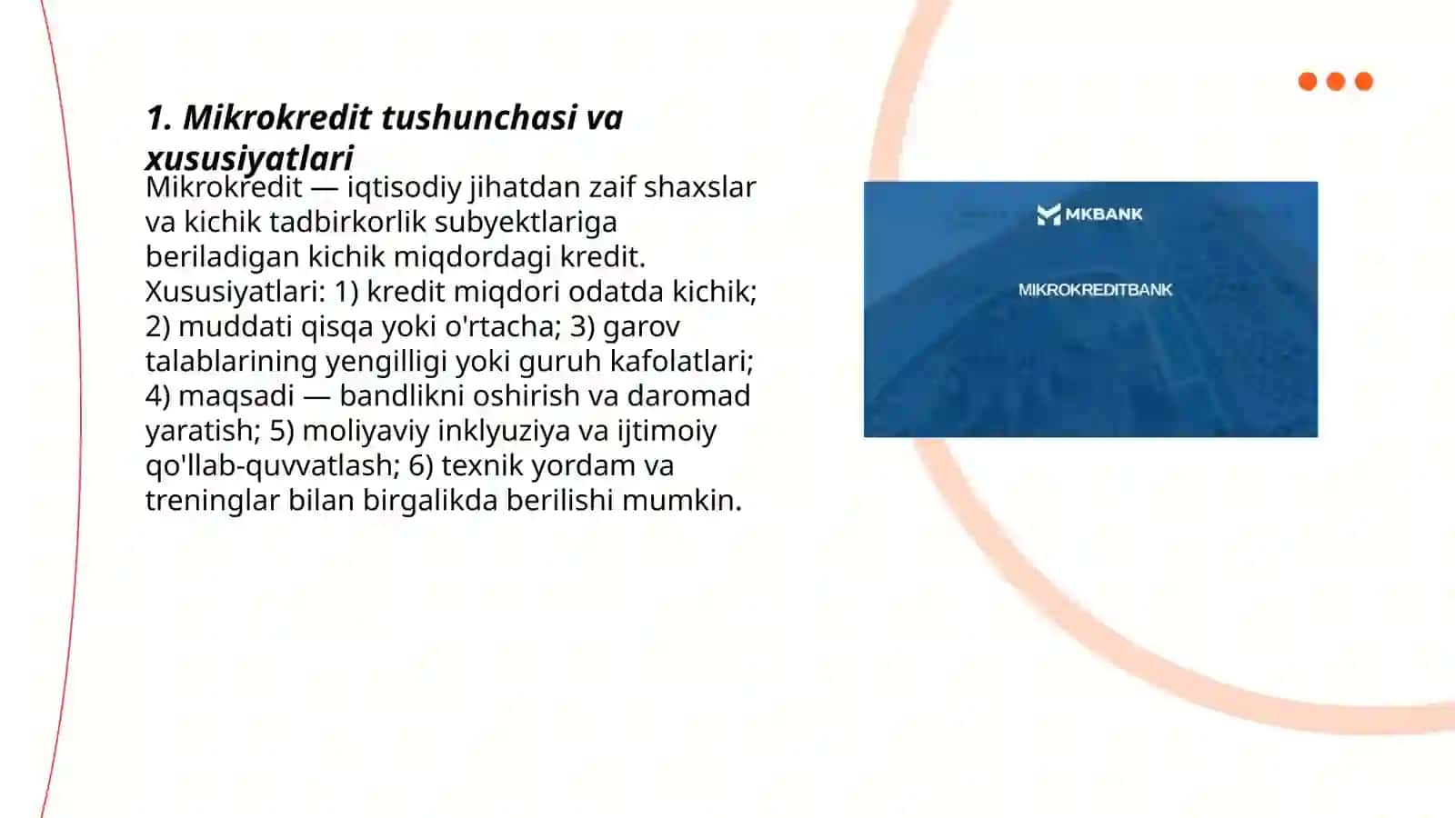 Mikrokredit va uning iqtisodiyotdagi ahamiyati 3