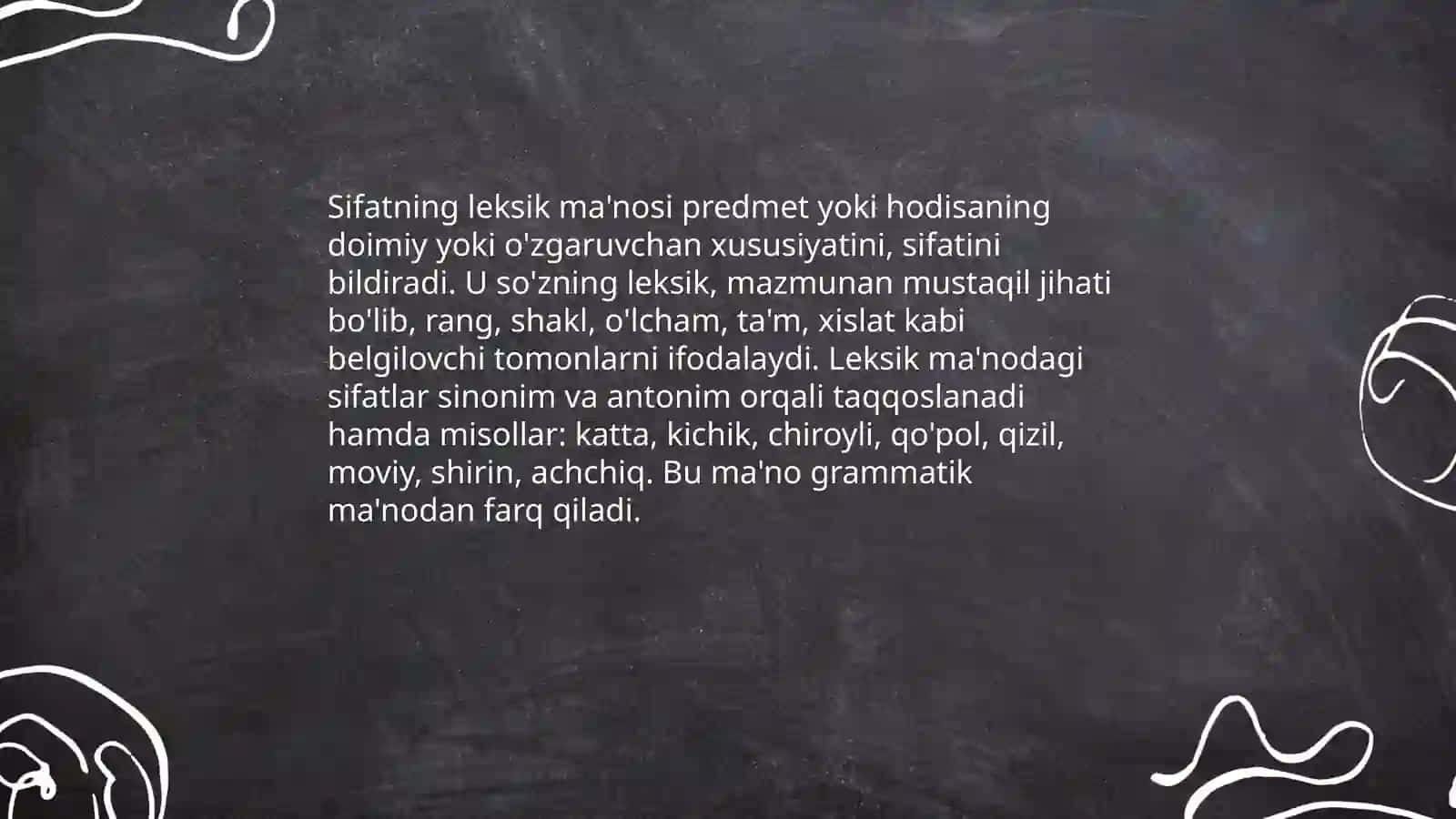 Sifatning ma'no turlari 3