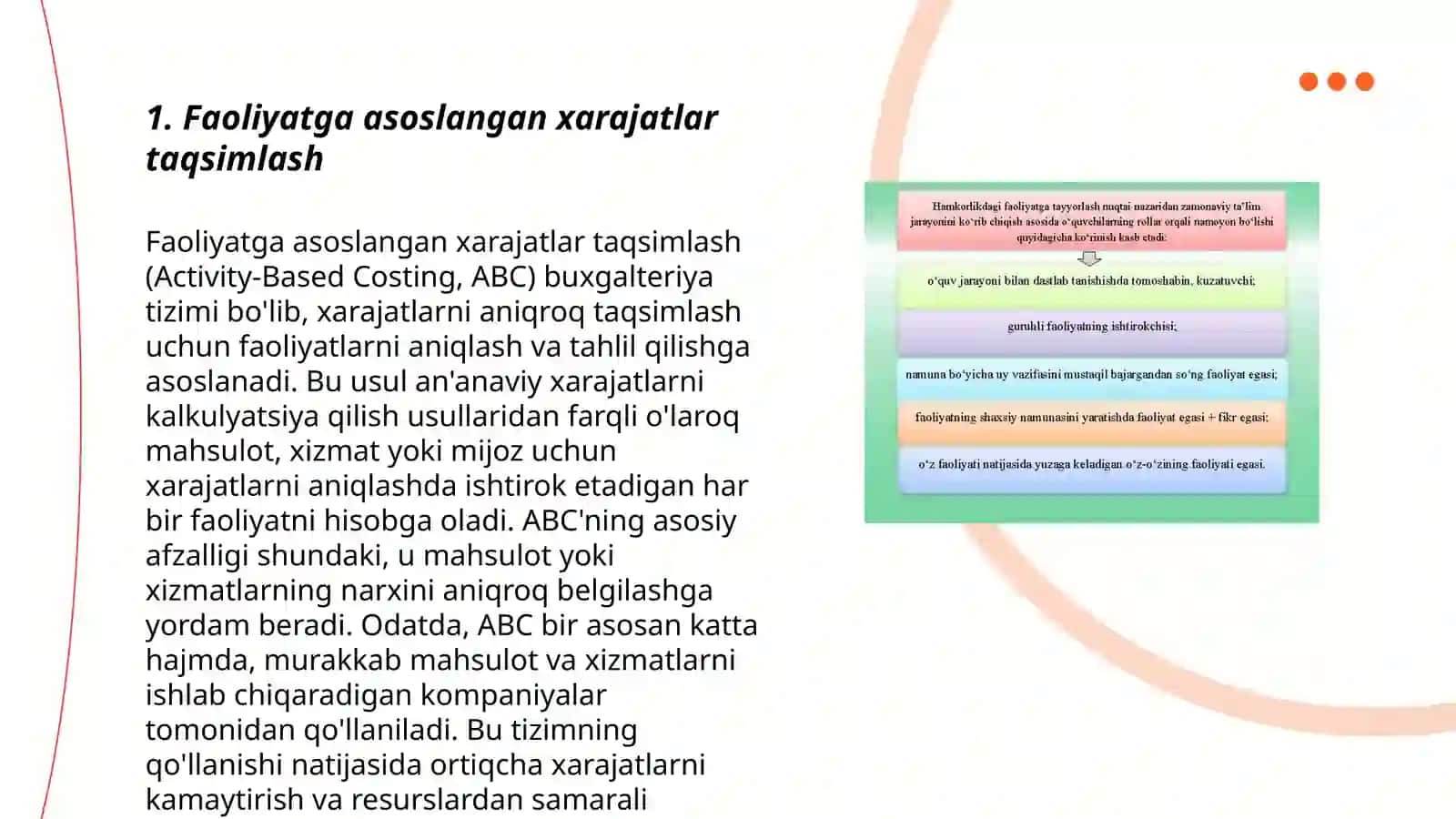 Faoliyatga asoslangan xarajatlarni hisoblash 3