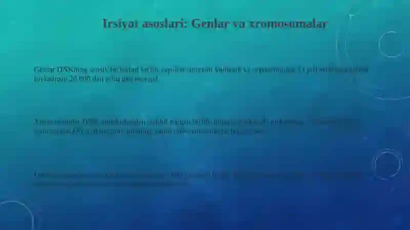Irsiyat va irsiy kasalliklar 3