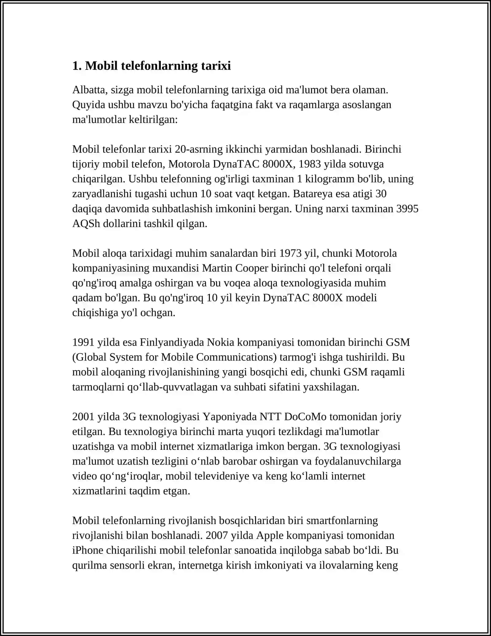MOBIL TELEFON REFERAT TAYORLASH 3