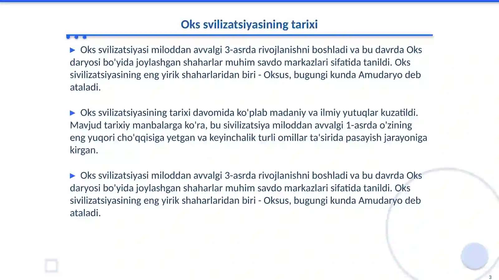 Oks svilizatsiyasi haqida umumiy tushuncha 3