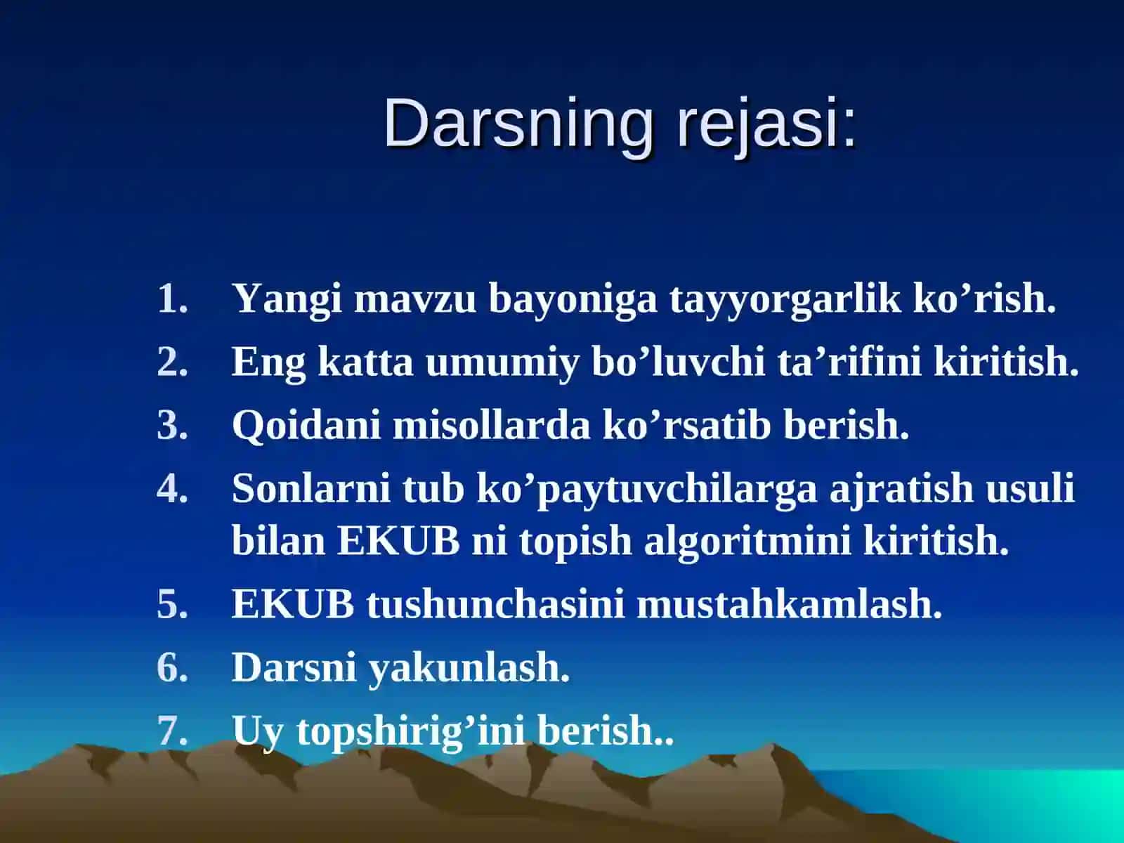 Eng katta umumiy bo’luvchi (EKUB) 3
