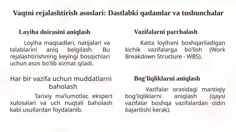 Vaqtni Rejalashtirish Loyihasi 3