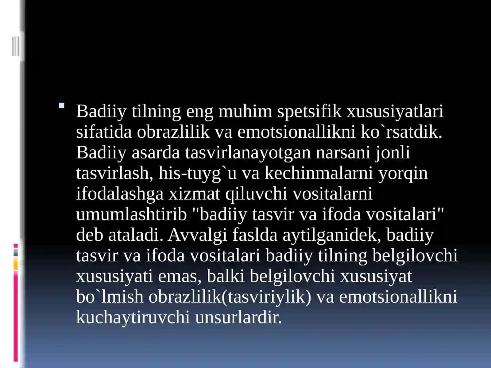 Badiiy tasvir va ifoda vositalari 3