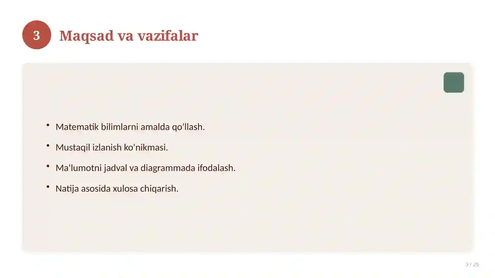 7-sinf matematika fanidan Loyiha ishi 3