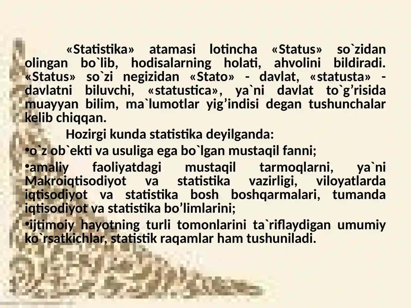 Beznes dastatistikafaniningpredmetivametodlari 3