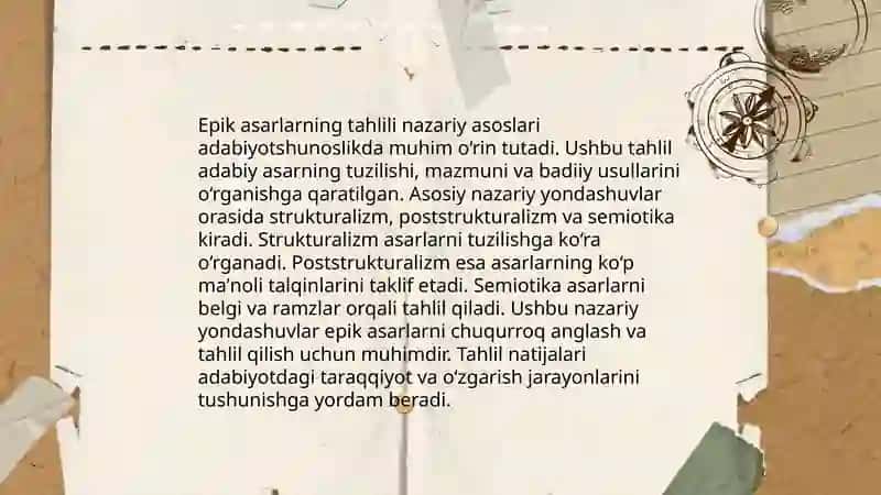 Epik asarlarni tahlil qilish metodikasi 3