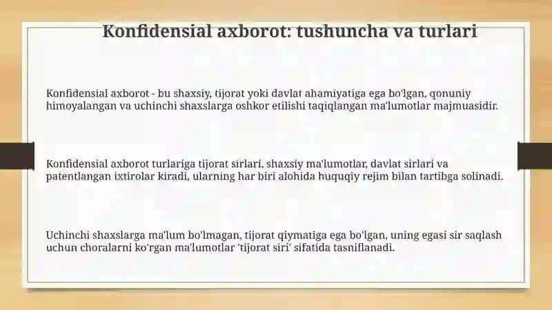 Konfidensial axborotni himoyalashning huquqiy asoslari 3