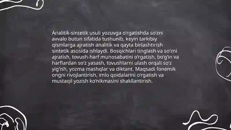 Yozuvga o‘rgatishning usullari 3
