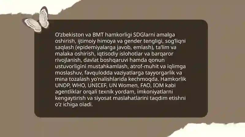 Oʻzbekistonning xalqaro tashkilotlar bilan hamkorlik aloqalari 3