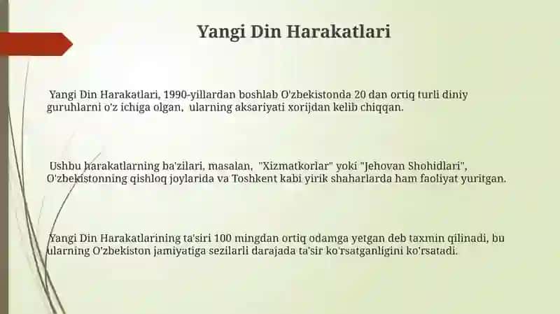 Yangi Din Harakatlari 3