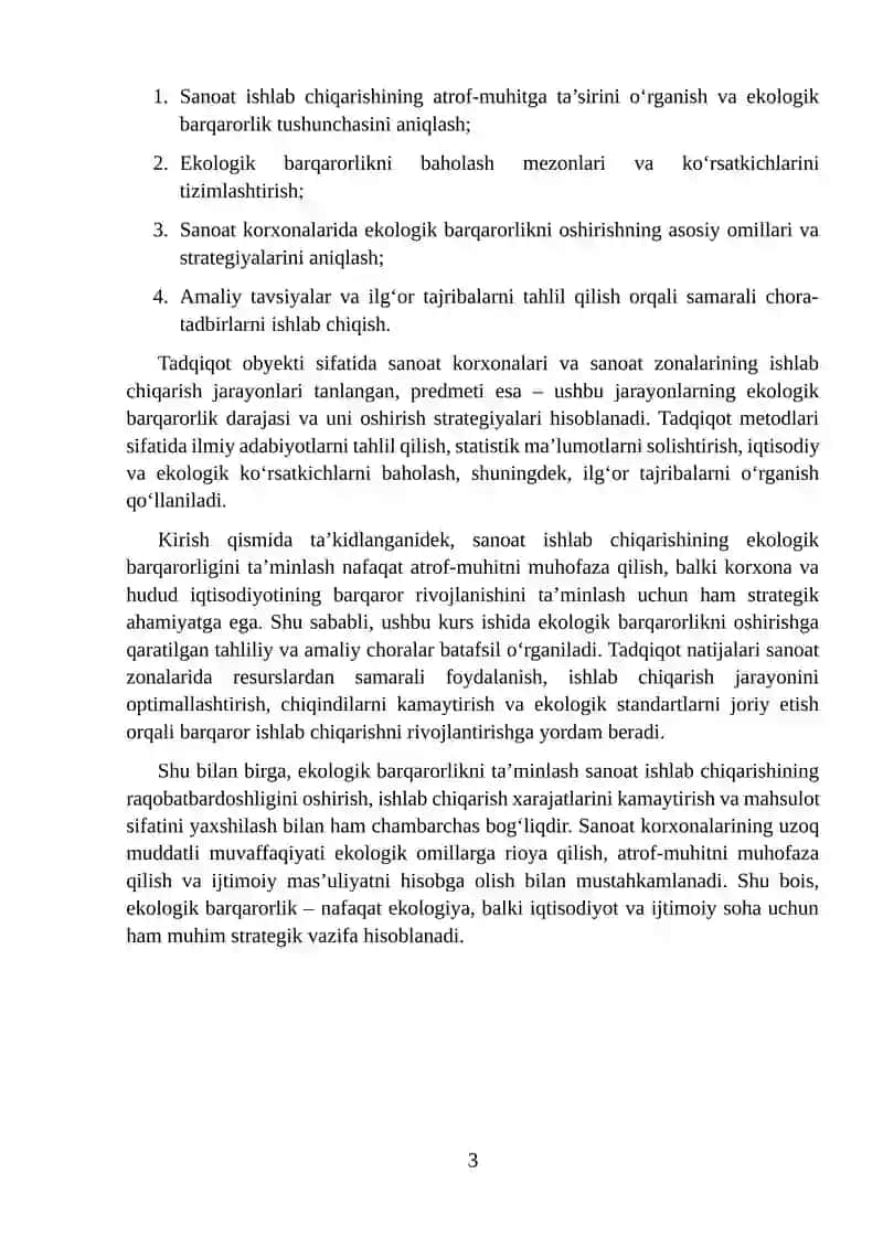 Sanoat ishlab chiqarishining ekologik barqarorligi 3
