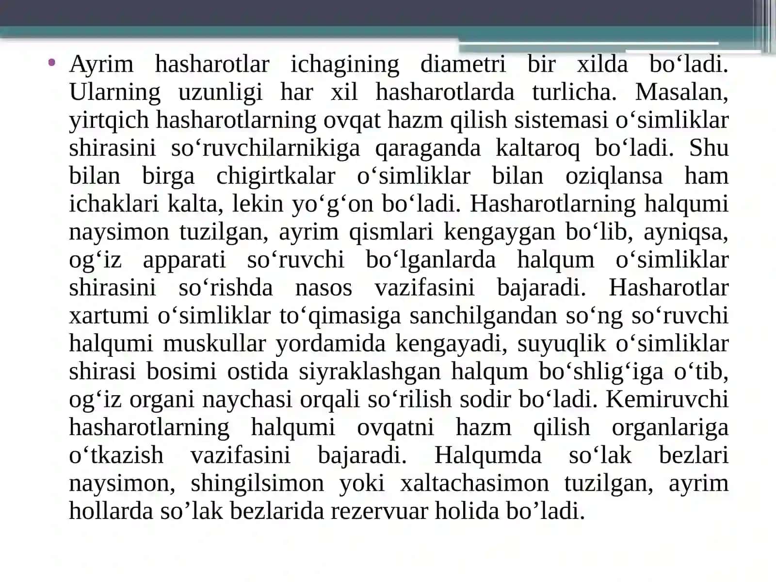Hasharotlarning ichki tuzilishi 3
