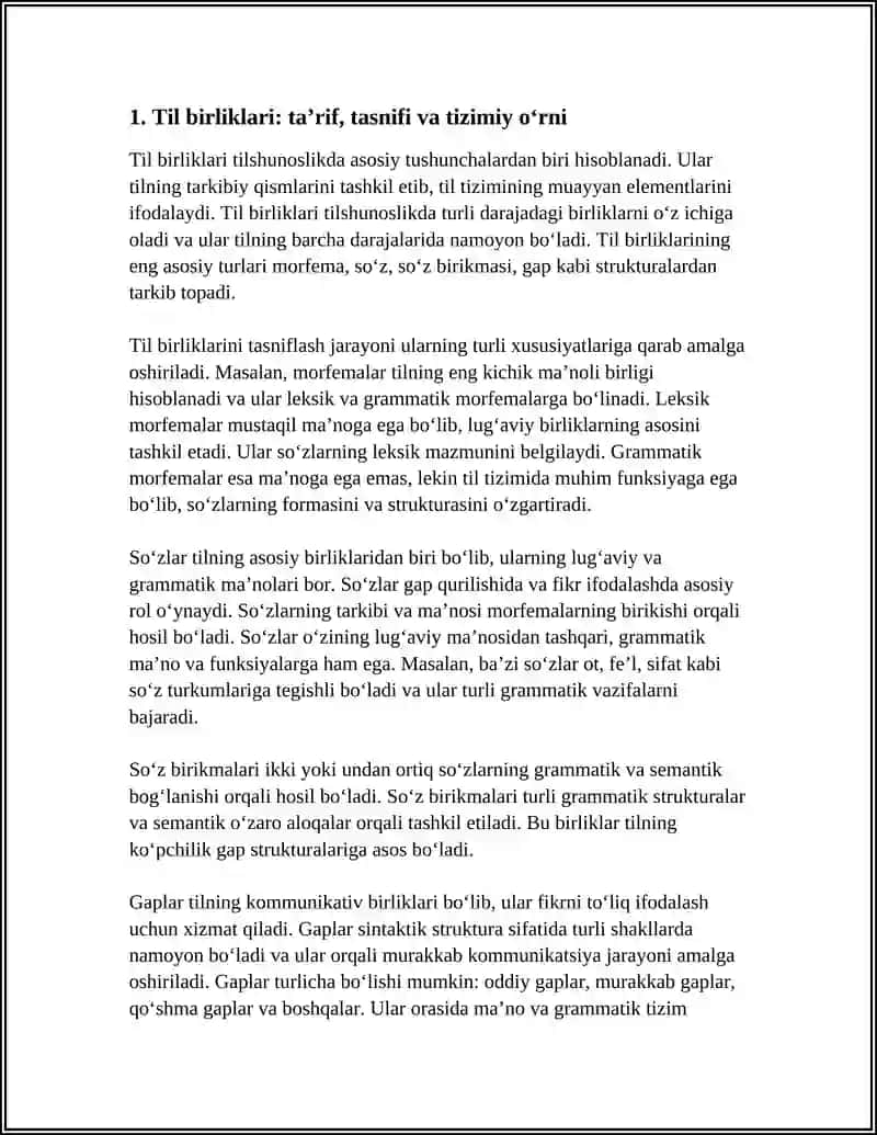 TIL BIRLIKLARI O‘RTASIDAGI MUNOSABATLAR HAQIDA REFERAT 3