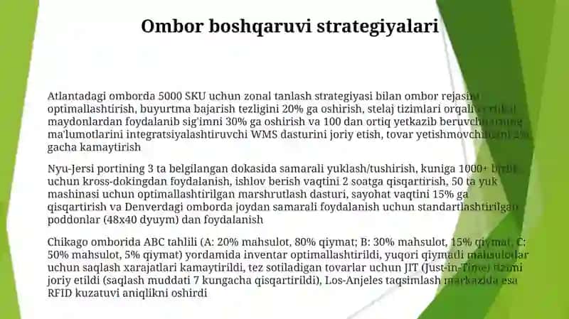 Ortish-tushirish punktlari va omborlari 3