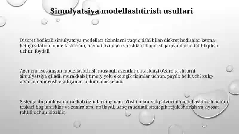 Modellashtirish metodlari va uning xususiyatlari 3