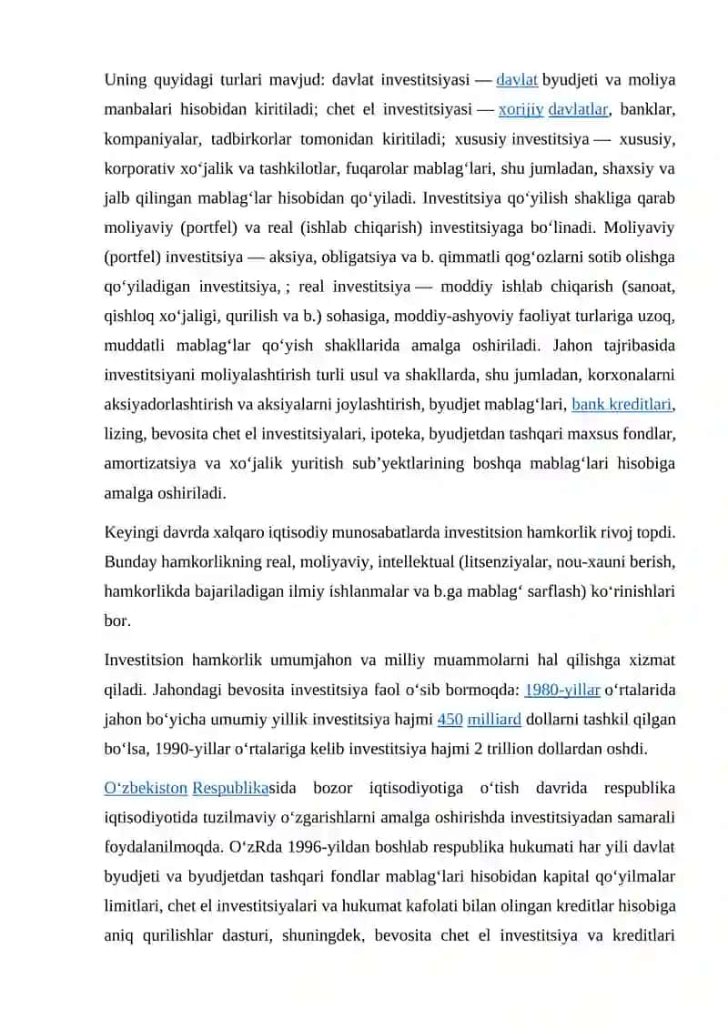 Investitsiyaning dinamik modellari 3