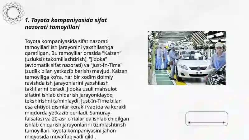Toyota kompaniyasining sifatni nazorati tizimi 3