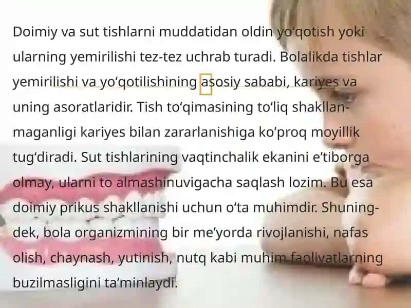 Bolalar tishlarini protezlashga boʻlgan koʻrsatmalar 3