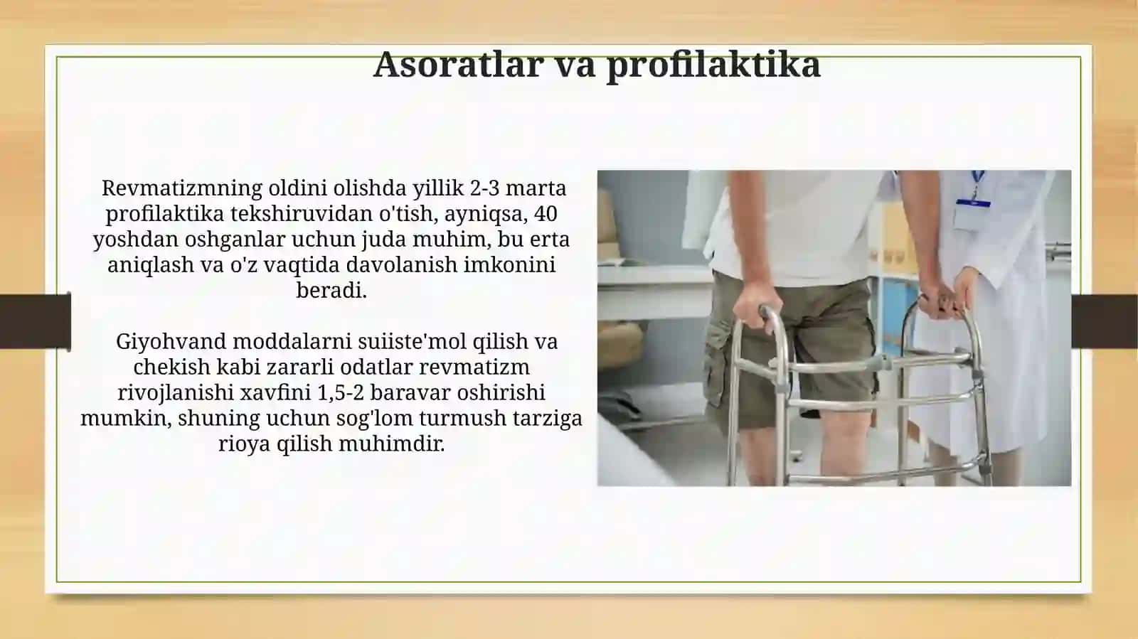 REVMATIZM ETIOLOGIYASI,KLINIKASI,DAVOLASH VA HAMSHIRALIK PARVARISh 3