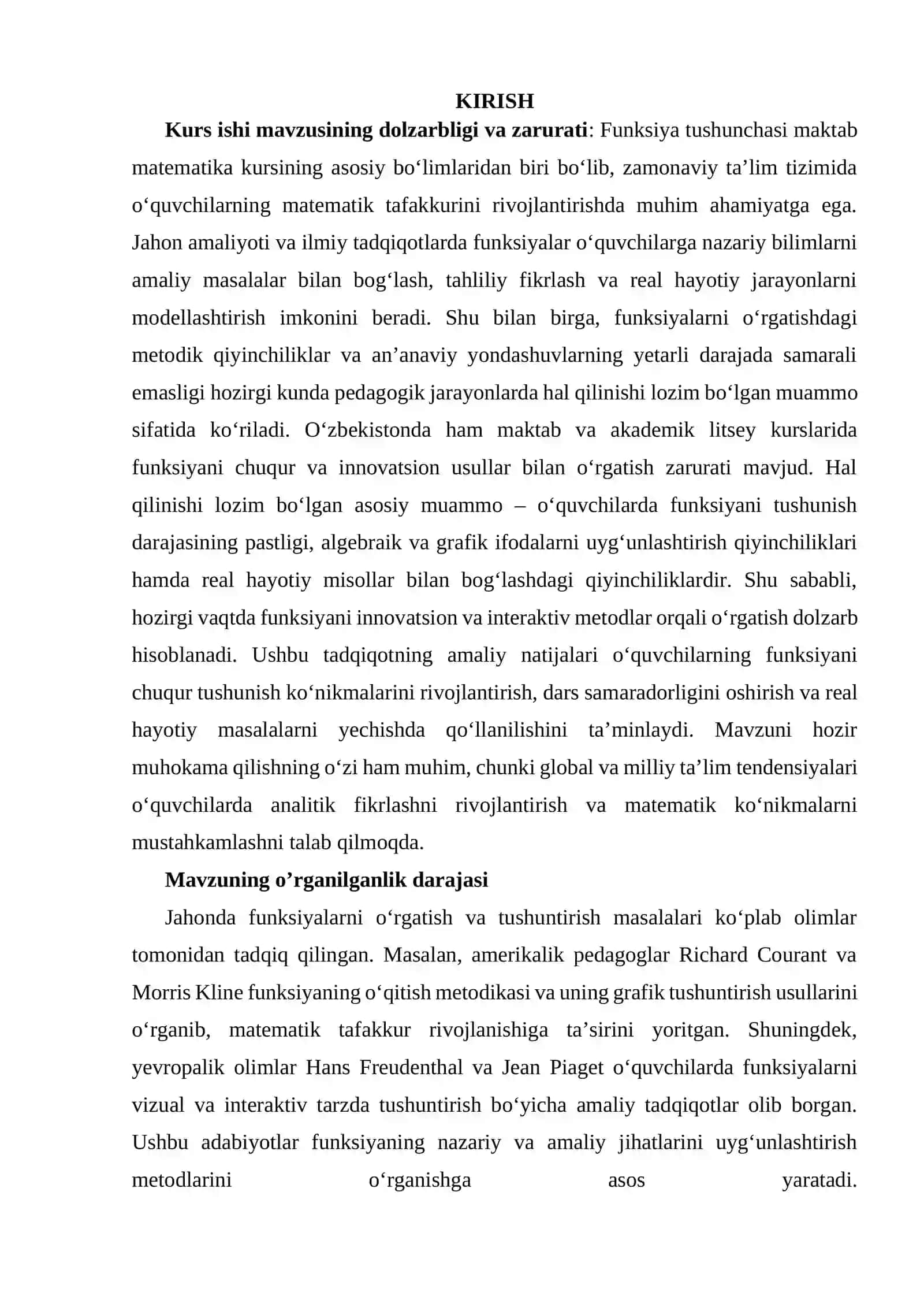 MAKTAB MATEMATIKA KURSIDA FUNKSIYA TUSHUNCHASINI KIRITISH VA O‘QITISH METODIKASI. 3