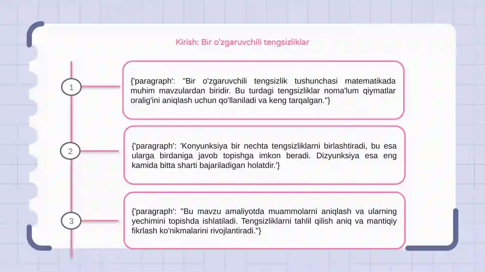 Bir o'zgaruvchili tengsizliklar konyunksiyasi va dizyunksiyasi 3