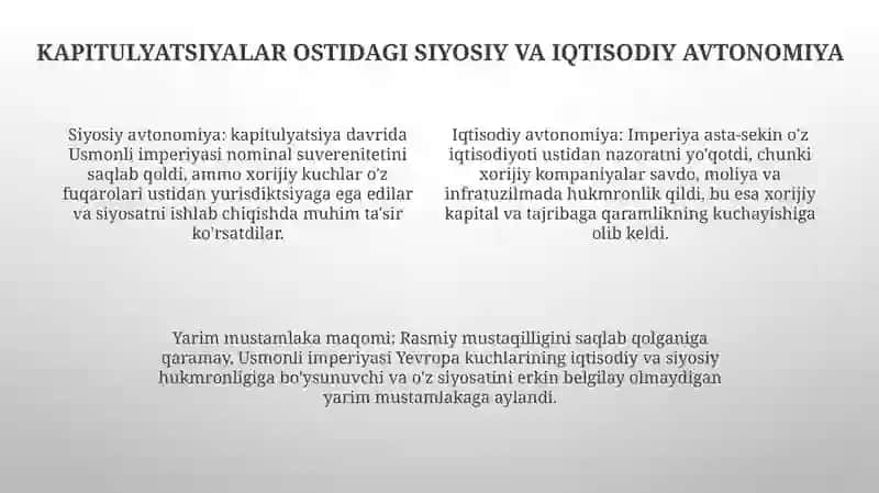 Xix Asr Oxiri —Xx Asr Boshlarida Usmonli Davlatining Yarimmustamlakaligi 3