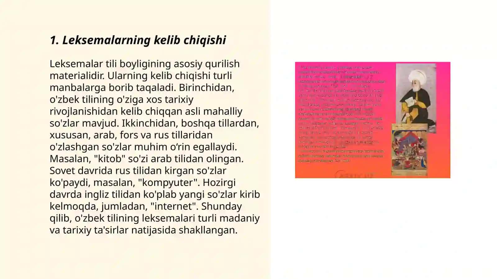 Leksemalarning tarixiy taraqqiyoti 3