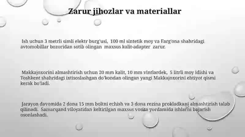 Makkajoxorini changlatish tartibi 3