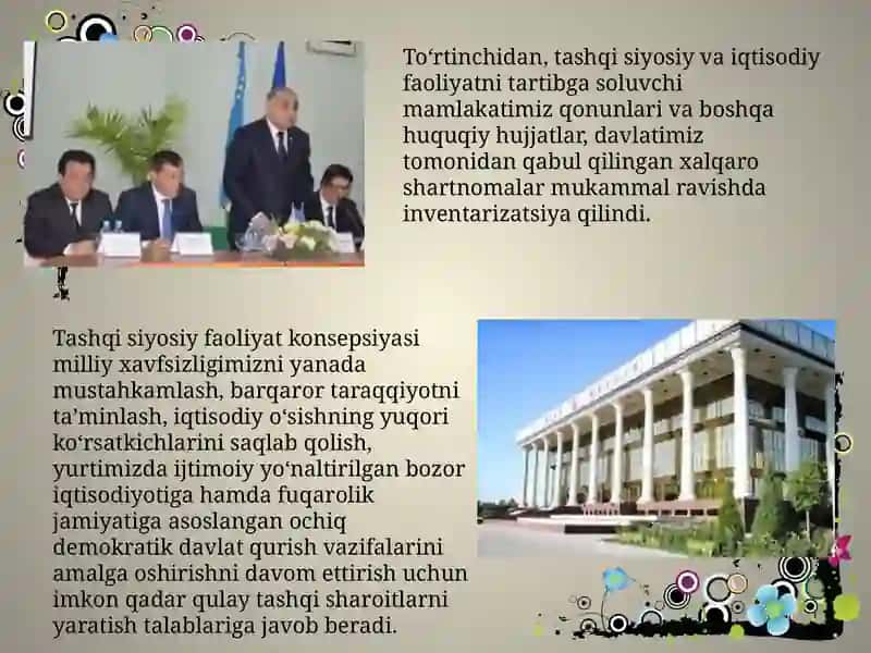 O‘zbekiston Respublikasining tashqi siyosiy faoliyati konsepsiyasi 3