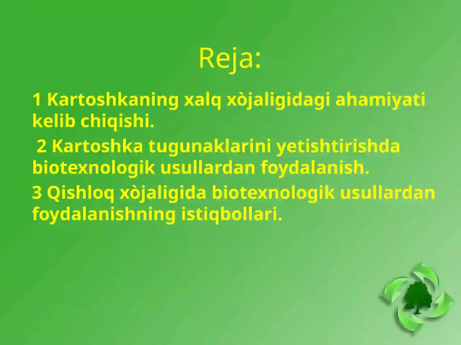 Kartoshkachilik fanidan Taqdimot 3
