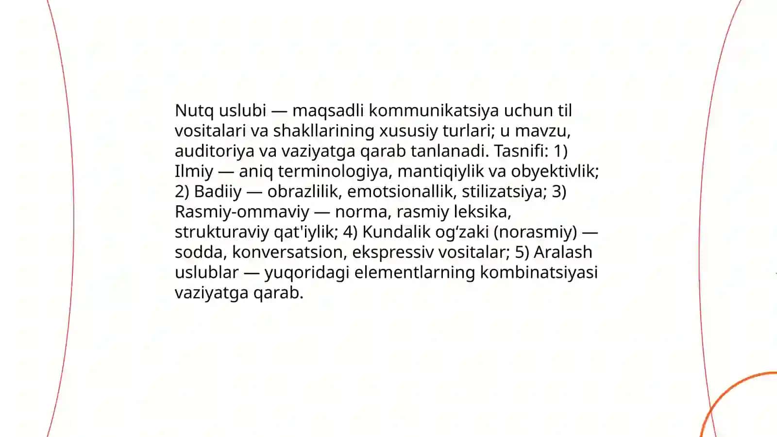 Nutg uslublari va uslubiyat turlari 3