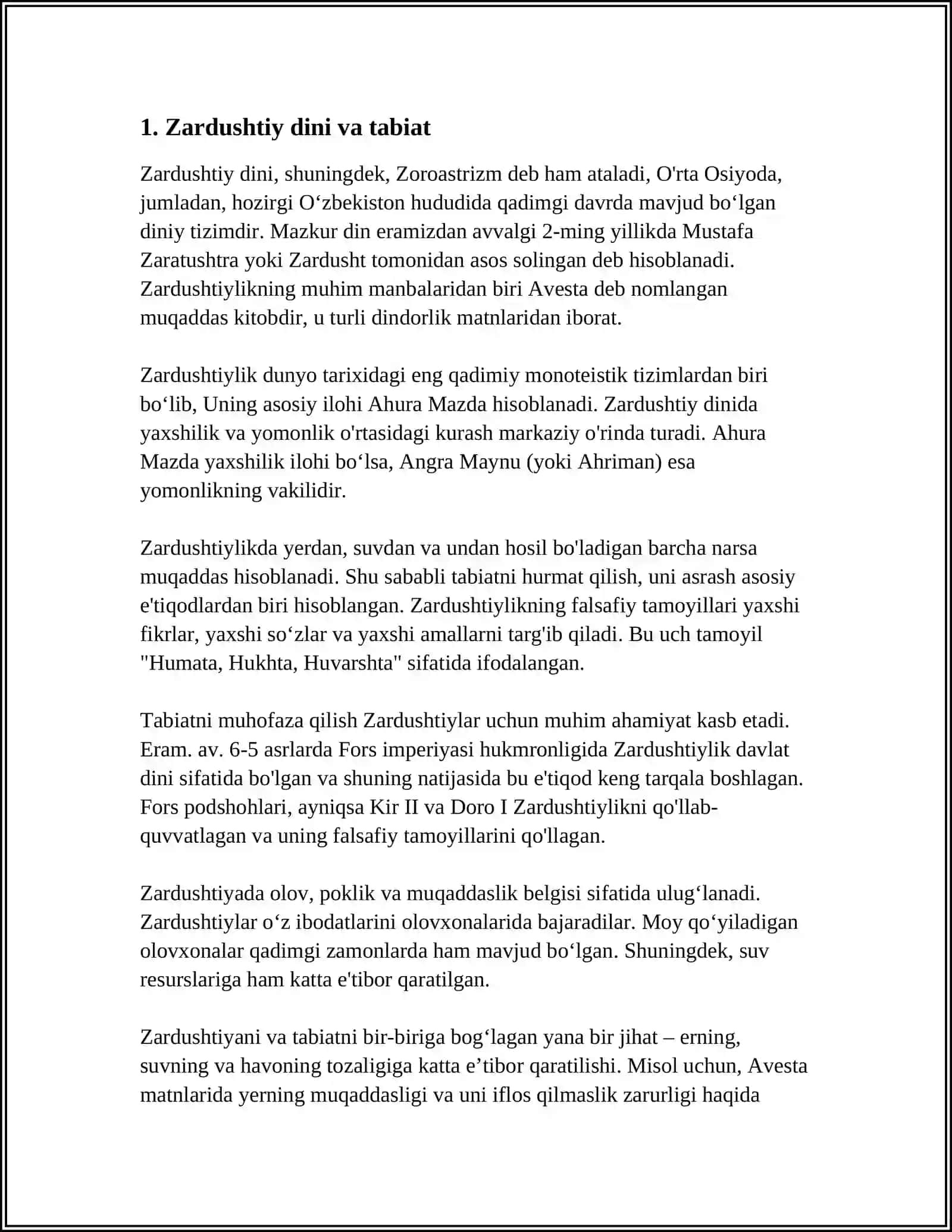 ZARDUSHTIYLIKDA TABIATNING UYGʻONISHI 3