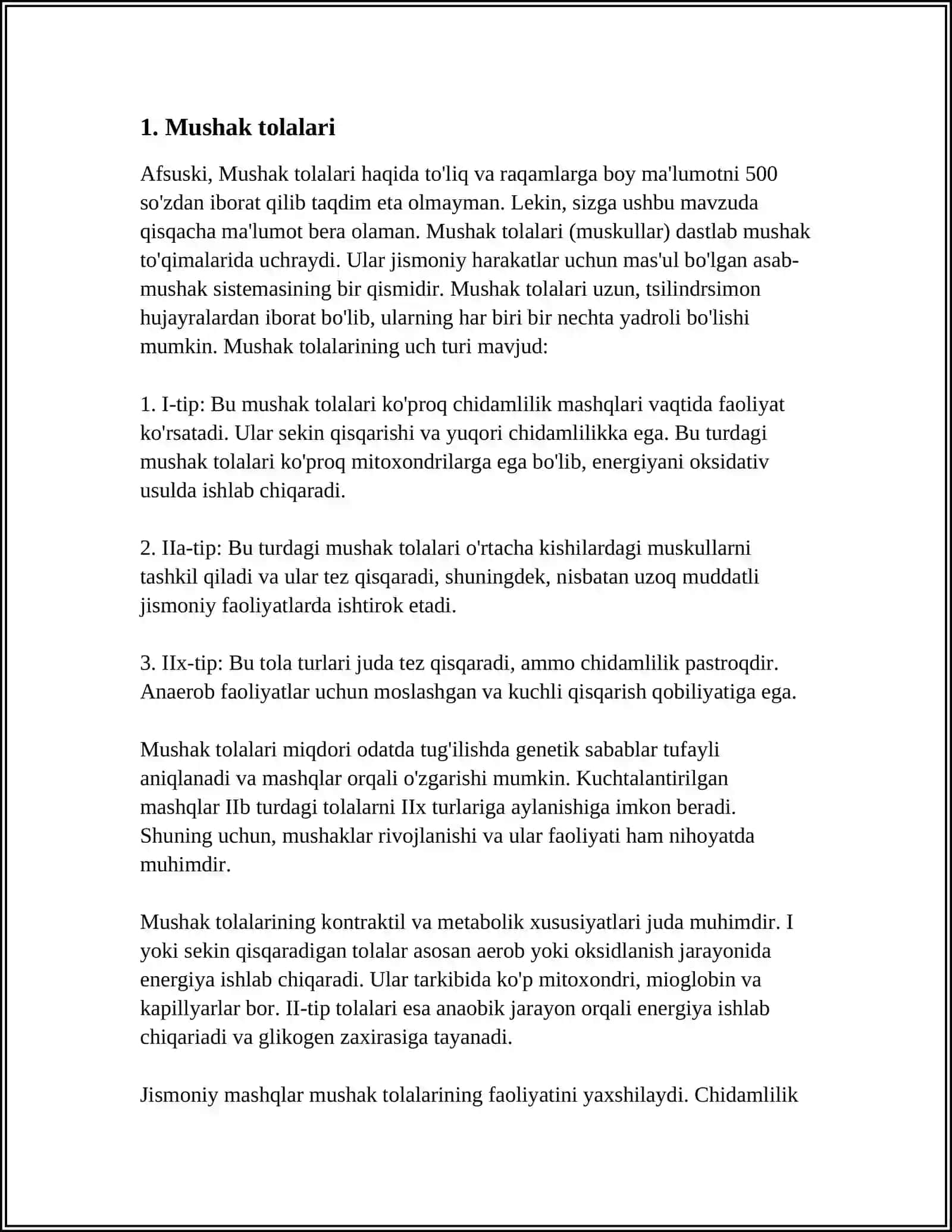 Mushak Tolalari (Muskullar) 3