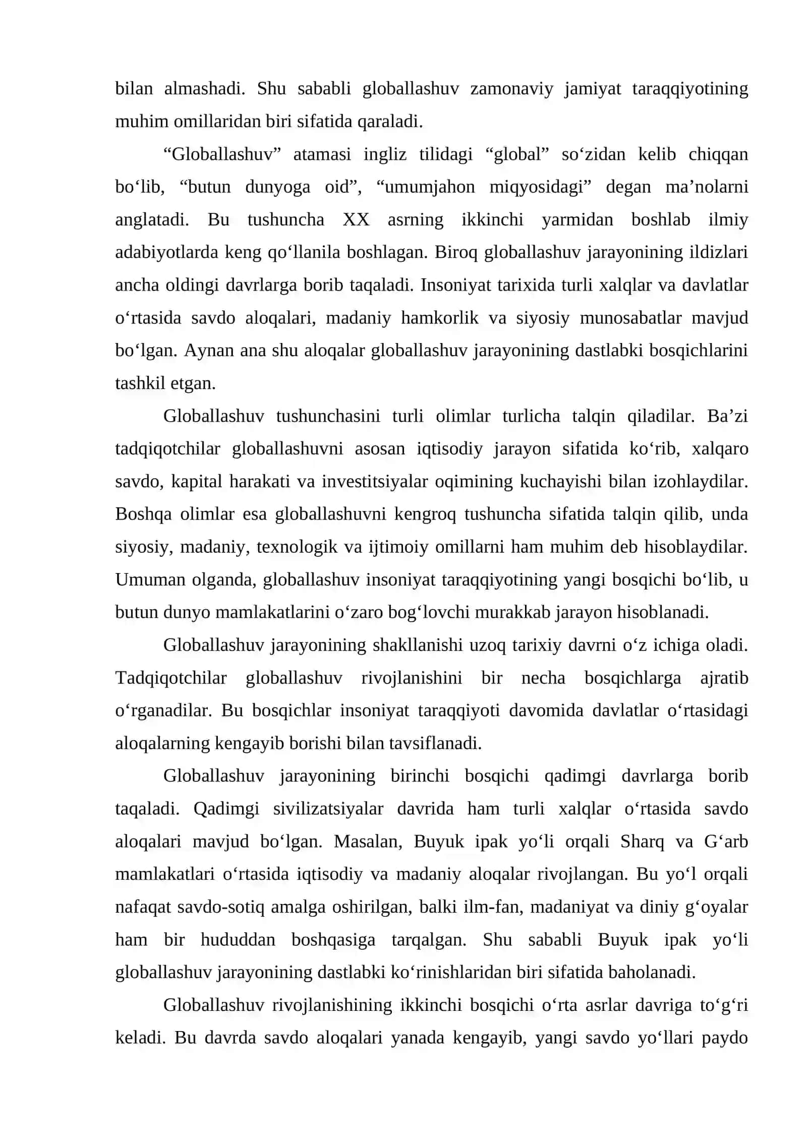 Globallashuv jarayonining ijobiy va salbiy jihatlari 3