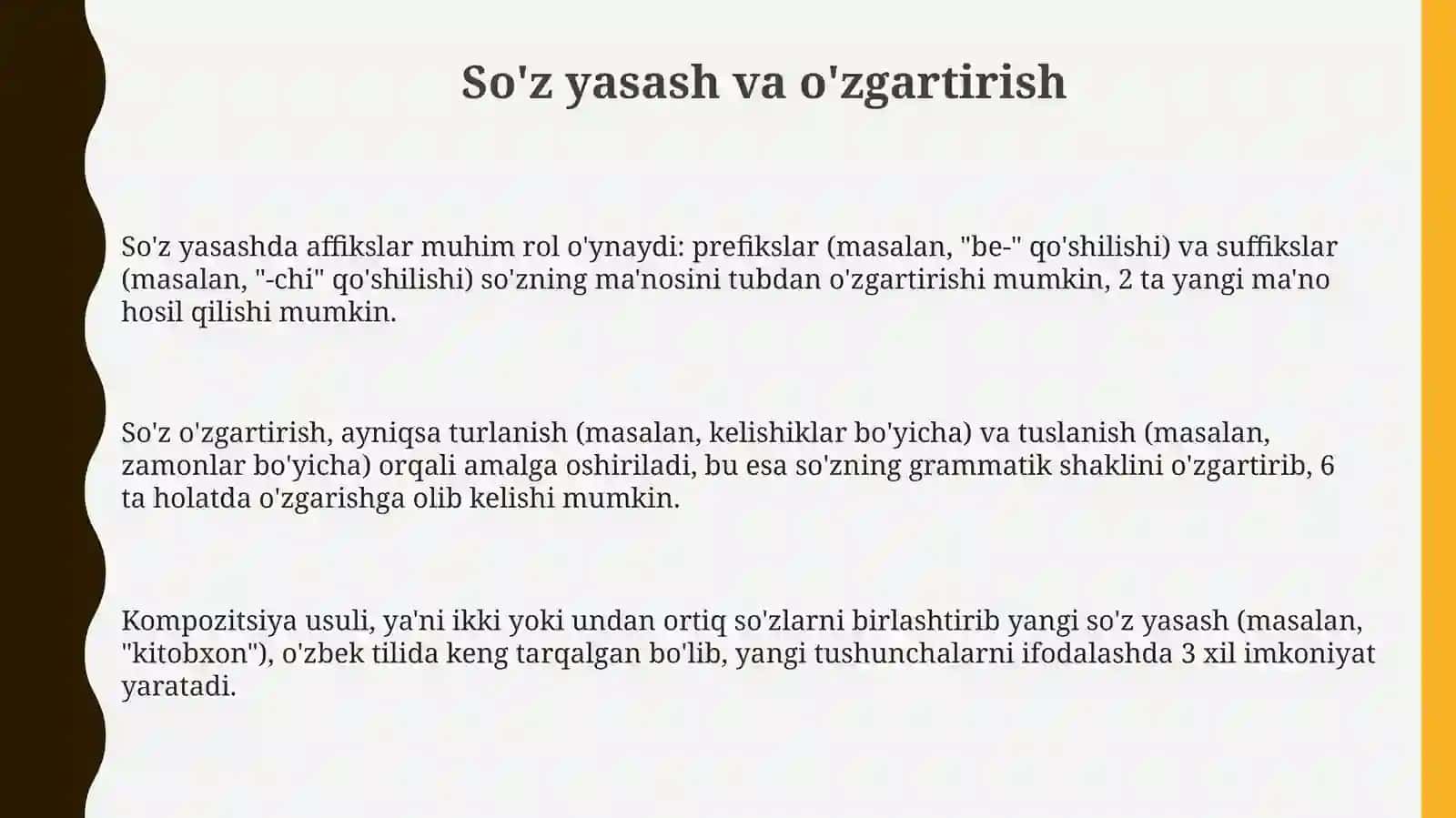 Badiiymatnning morfologik xususiyatlari 3