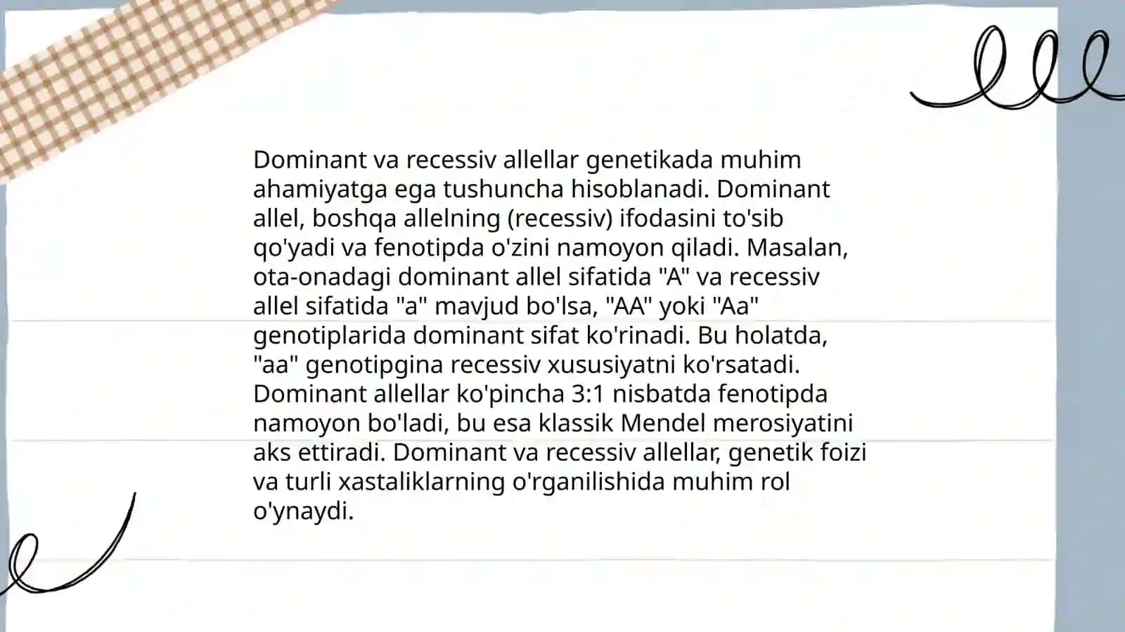 Dominant va recessiv allellar 3