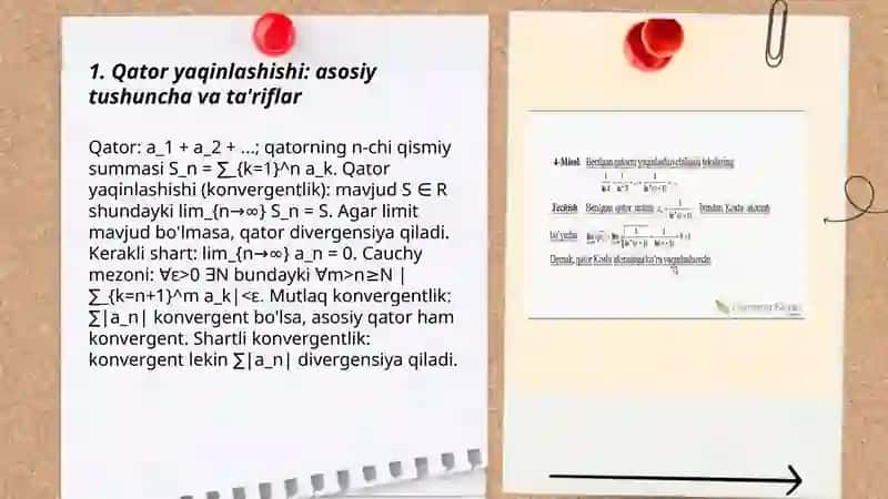 Qator yaqinlashishning yetarli shartlari 3