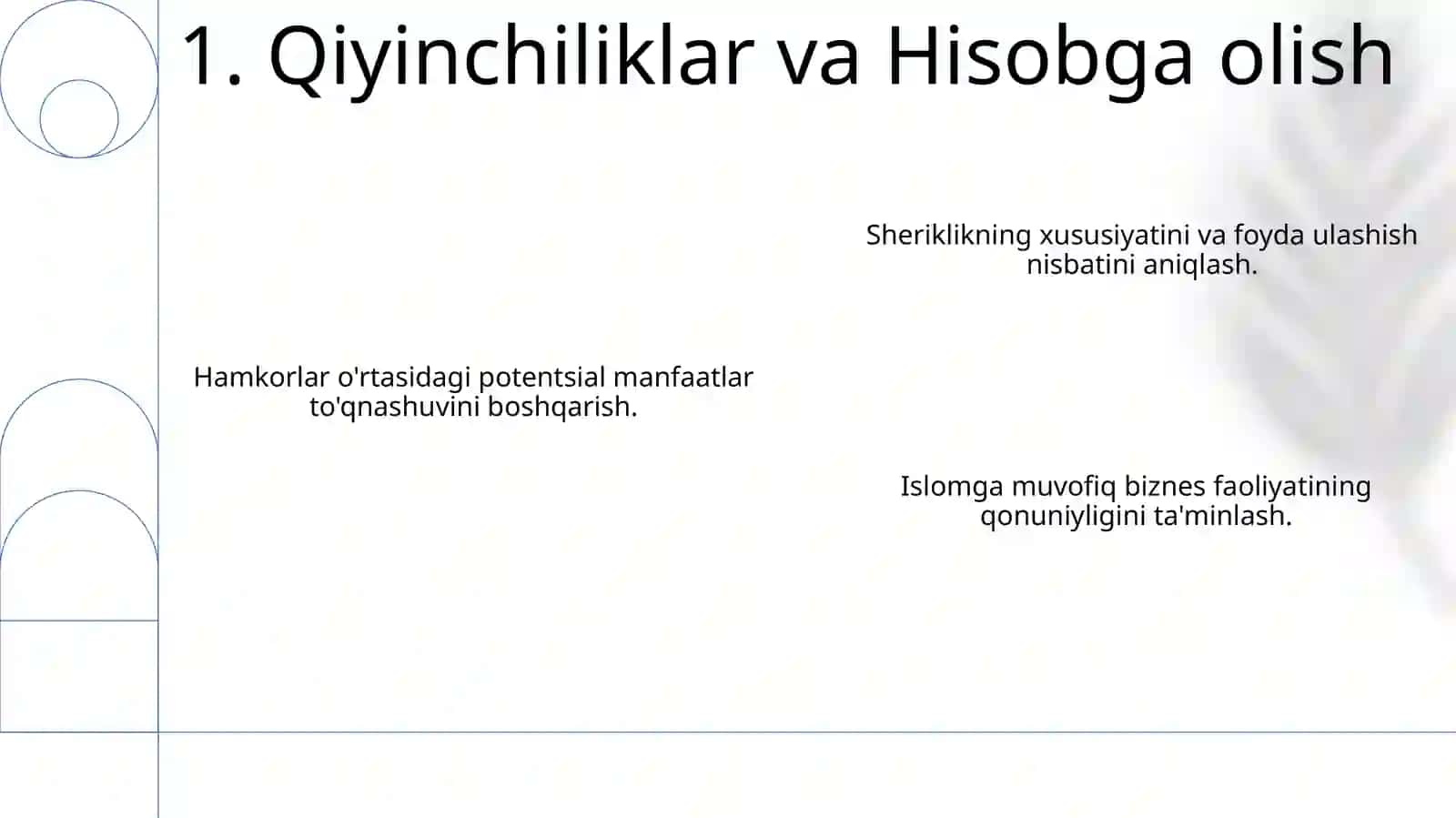 Islom moliyasida sherikchilik asosida qilinadigan faoliyat 3