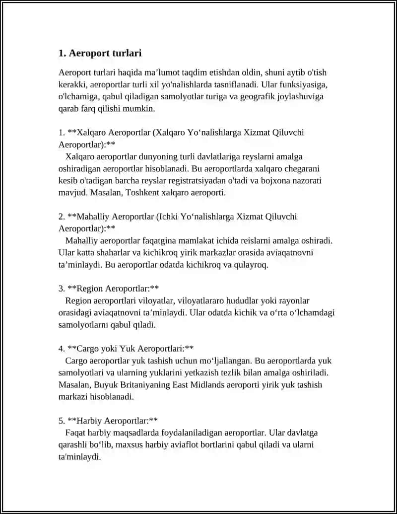 AERAPORT TURLARI VA TARKIBIY QISIMLARI 3