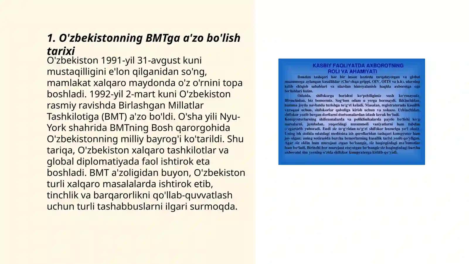 O'zbekistonning BMTga a'zo bo'lish tarixi 3