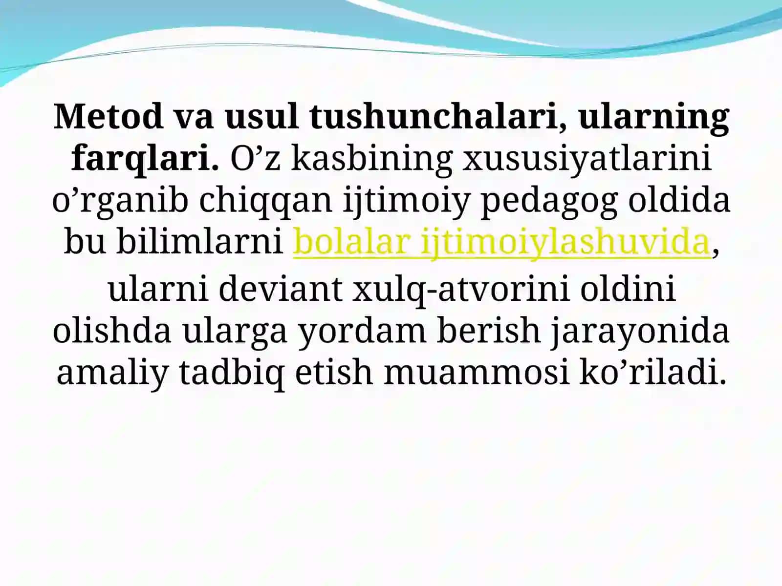 Metod va usul tushunchalari, ularning farqlarii. 3