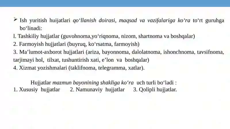 DAVLAT TILIDA ISH YURITISH HUJJATLAR REJA 3
