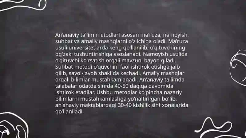 An'anaviy ta'lim metodlari 3