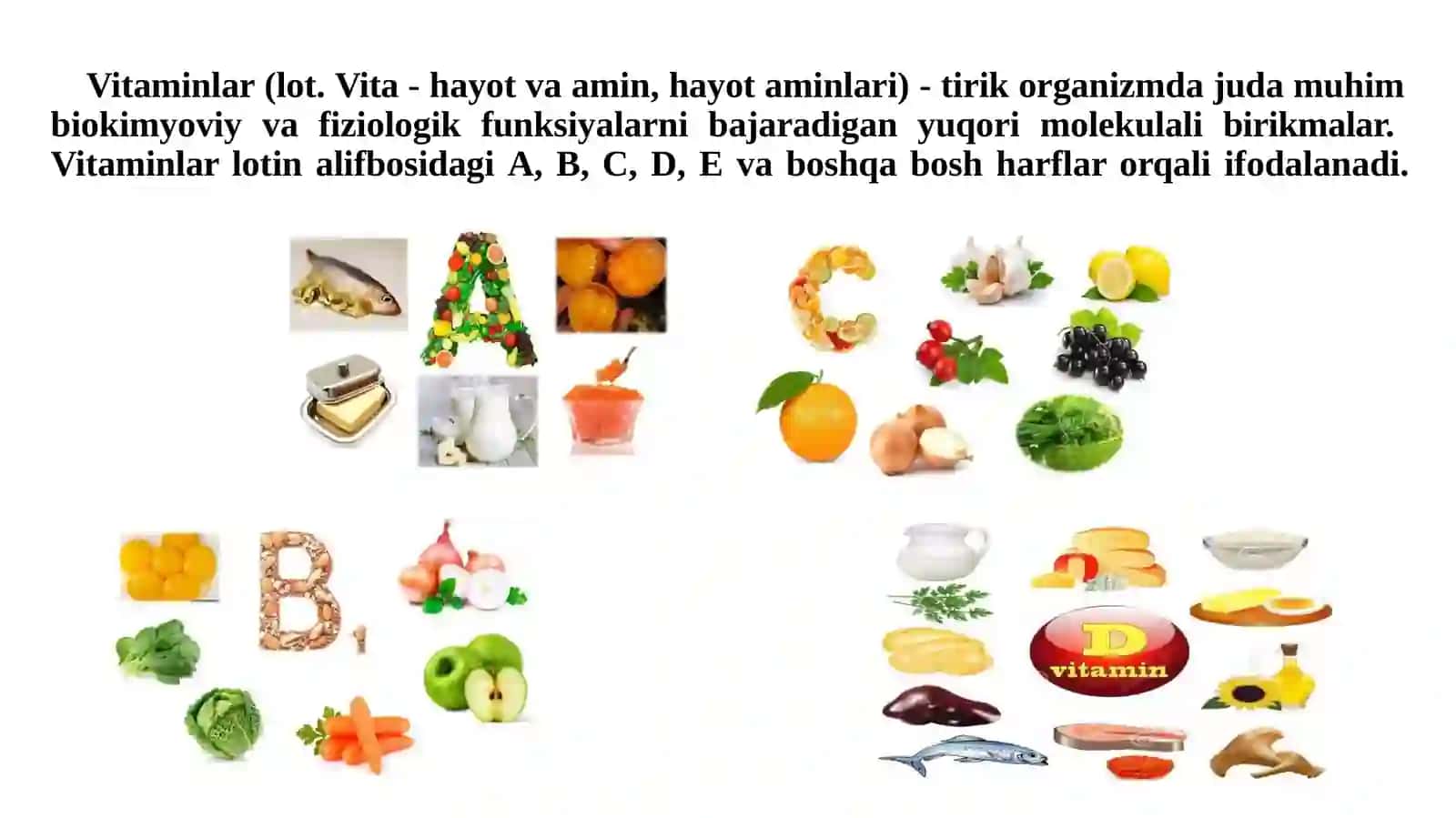 VITAMINLAR VA   ULARNING AHAMIYATI 3