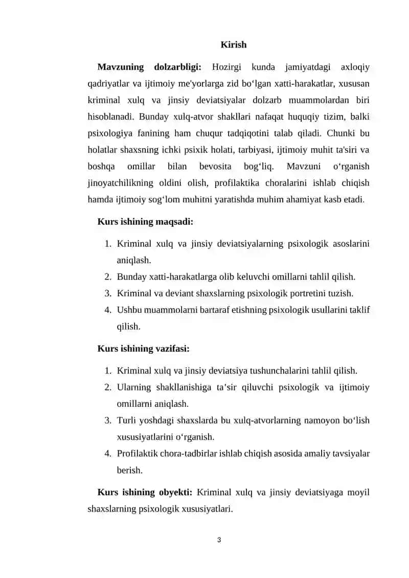 Kriminal xulq va jinsiy deviatsiyalar 3
