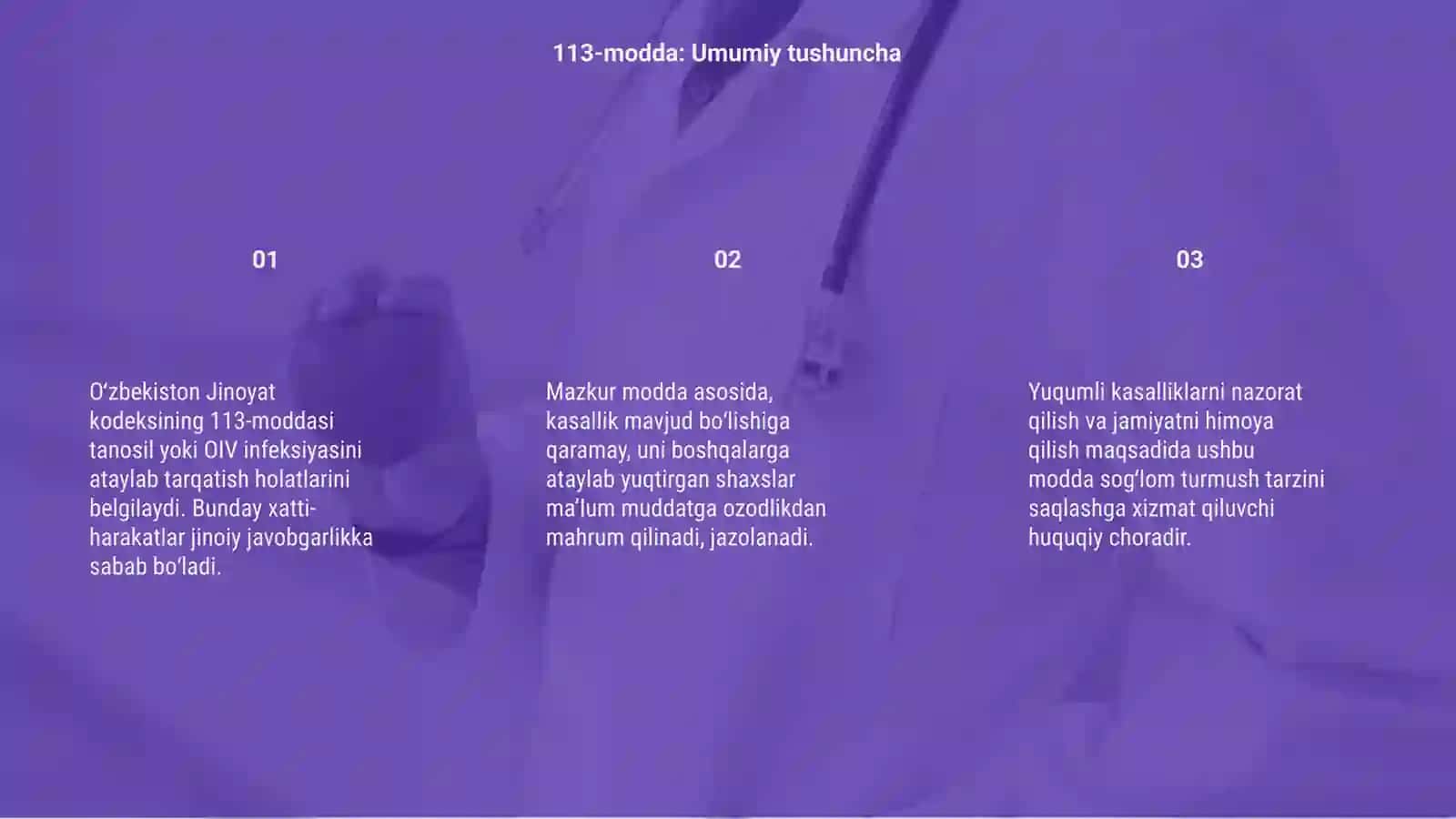 Jinoyat Kodeksi 113- modda: Tanosil yoki OITni tarqatish 3