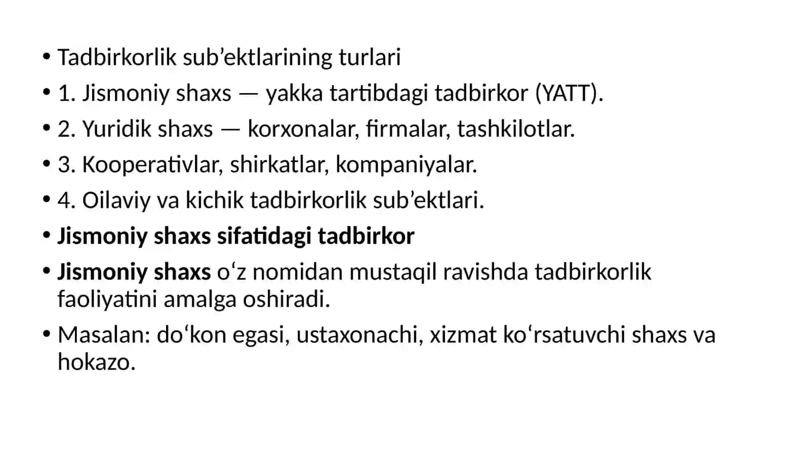 Tadbirkorlik sub’ekti 3
