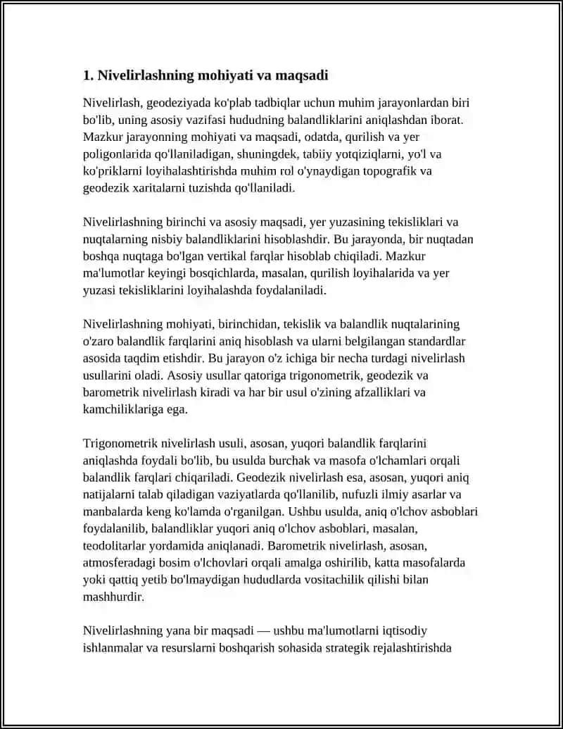 Nivelirlash Usullari va Mohiyati 3